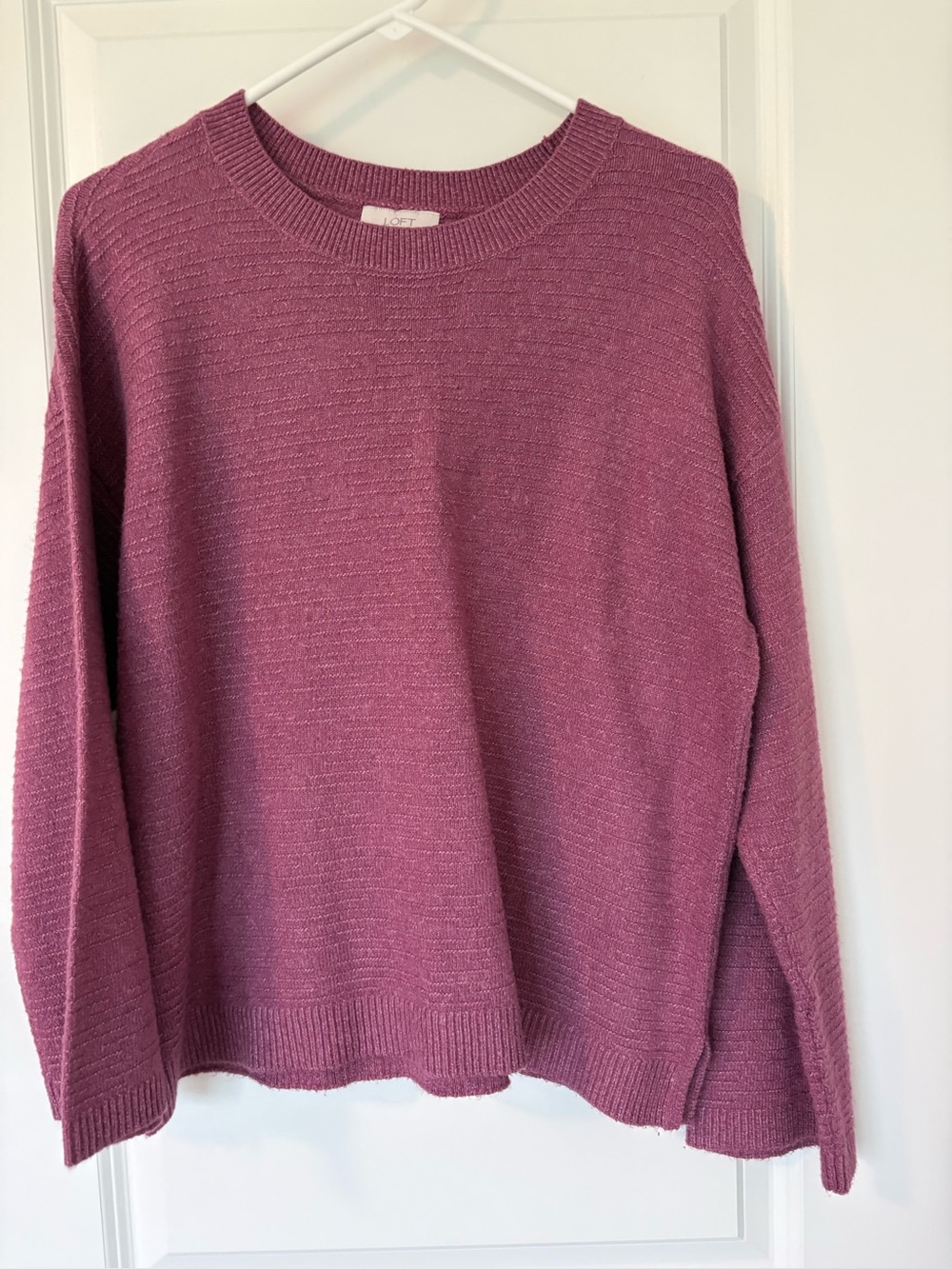 Loft Textured Mauve Sweater - medium